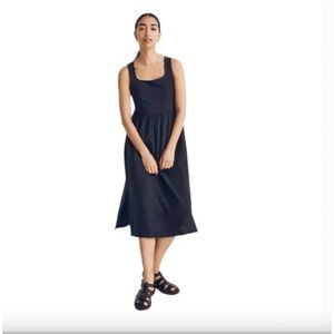 Madewell Tank Dress Midi‎ Mixed Media Knit & Gauze Dress XXL NK516
